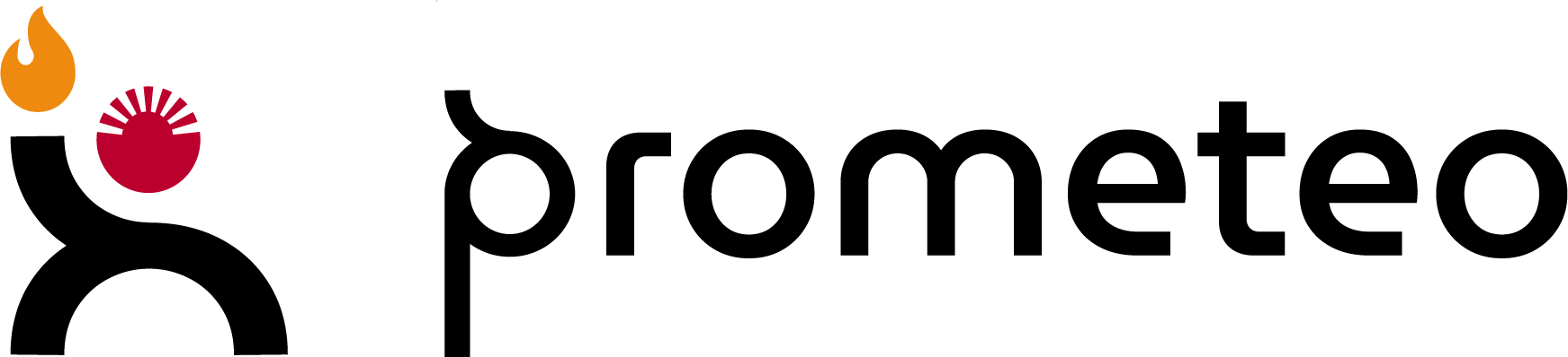 Logo prometeo orizzontale nero